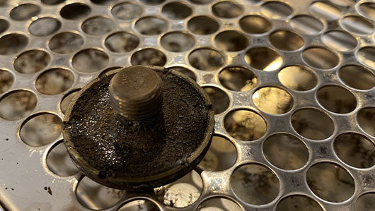 Verstopte zetgroep sproeier